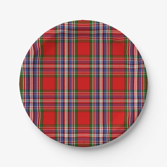 Clan MacFarlane Tartan Pappteller (Vorderseite)