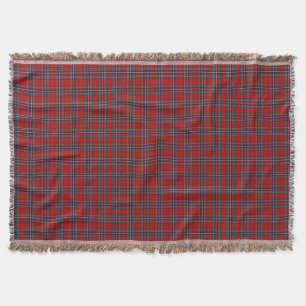 Clan MacFarlane Tartan Red and Blue Scottish Karie Decke