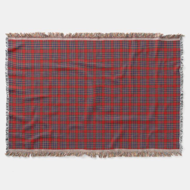 Clan MacFarlane Tartan Red and Blue Scottish Karie Decke (Vorderseite)