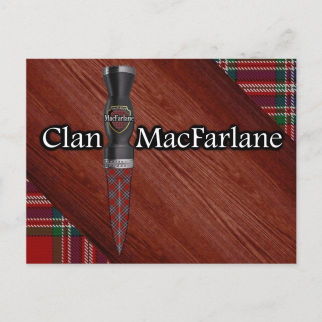 Clan MacFarlane Tartan Sgian Dubh Blade Postkarte (Vorderseite)