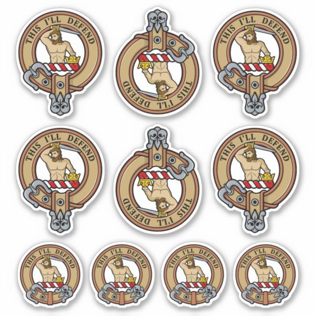 Clan MacFarlane Wappen Sticker Set (Vorderseite)