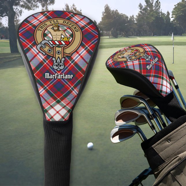 Clan MacFarlane Wappen über Dress Tartan Golf Headcover (Von Creator hochgeladen)
