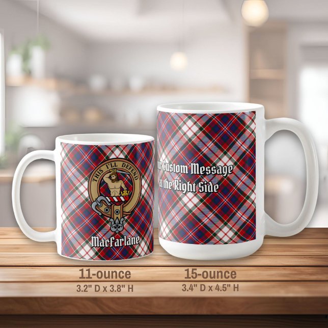 Clan MacFarlane Wappen über Dress Tartan Kaffeetasse (Von Creator hochgeladen)