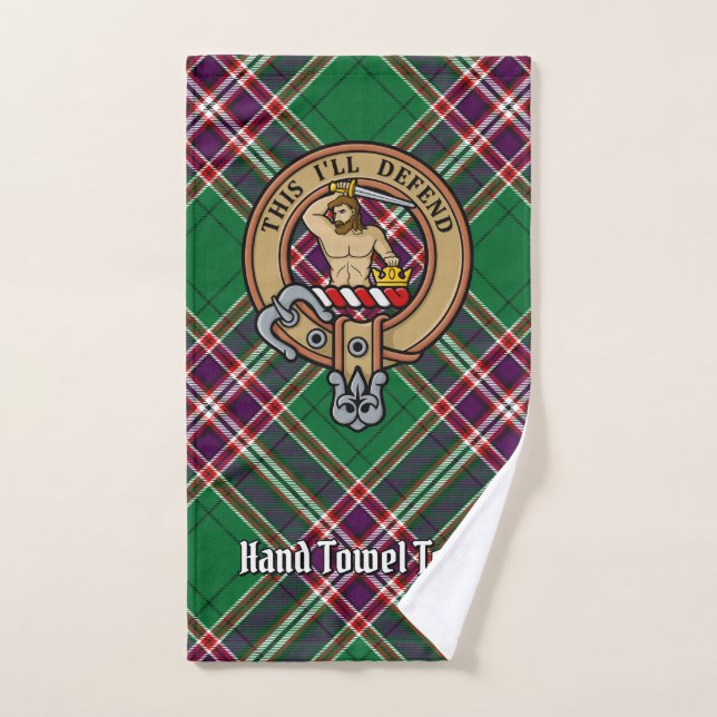 Clan MacFarlane Wappen über Modern Hunting Tartan Badhandtuch Set (Handtuch)