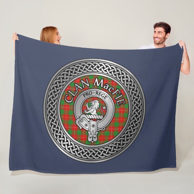 Clan MacFie Wappen & Tartan Knot Fleecedecke (Beispiel)