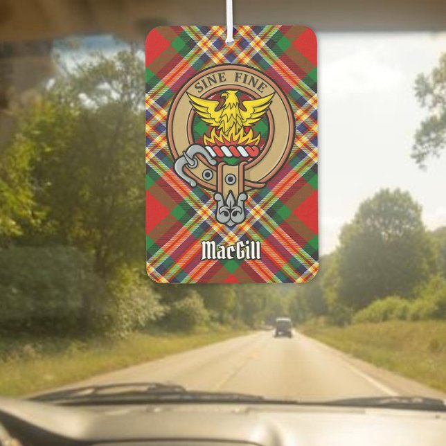 Clan MacGill Wappen über Tartan Air Freshener Autolufterfrischer (Von Creator hochgeladen)