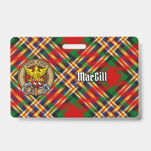 Clan MacGill-Wappen über Tartan Ausweis