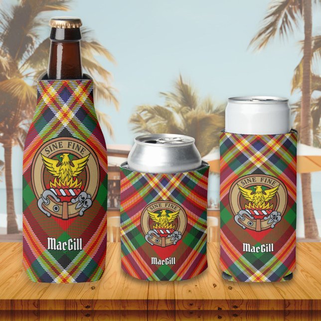 Clan MacGill Wappen über Tartan Flasche Cooler Flaschenkühler (Von Creator hochgeladen)