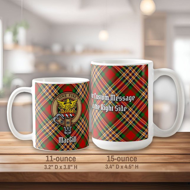 Clan MacGill Wappen über Tartan Kaffeetasse (Von Creator hochgeladen)