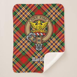 Clan MacGill Wappen über Tartan Sherpadecke
