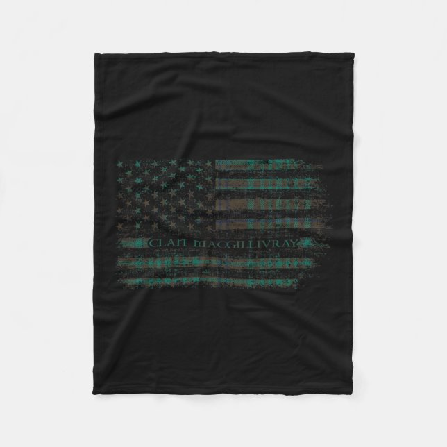 Clan Macgillivray Hunting Scottish Tartan Us Flag Fleecedecke (Vorderseite)