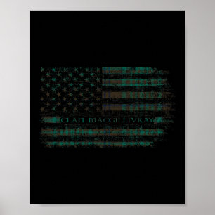 Clan Macgillivray Hunting Scottish Tartan Us Flag Poster