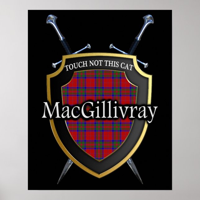 Clan MacGillivray Scottish Shield & Schwerter Poster (Vorne)