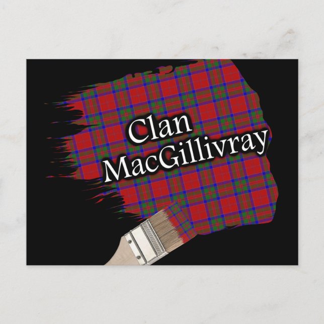 Clan MacGillivray Scottish Tartan Paint Brush Postkarte (Vorderseite)