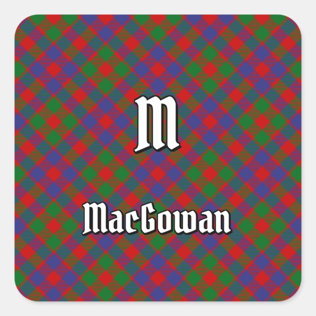 Clan MacGowan Tartan Quadratischer Aufkleber (Vorderseite)