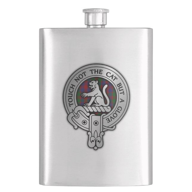 Clan MacGowan Wappen & Tartan Flachmann (Vorderseite)