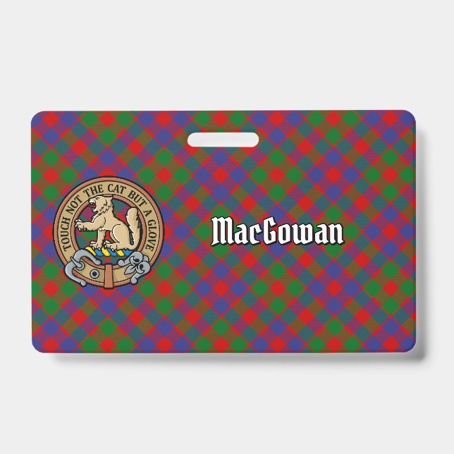 Clan MacGowan Wappen über Tartan Ausweis (Vorderseite)