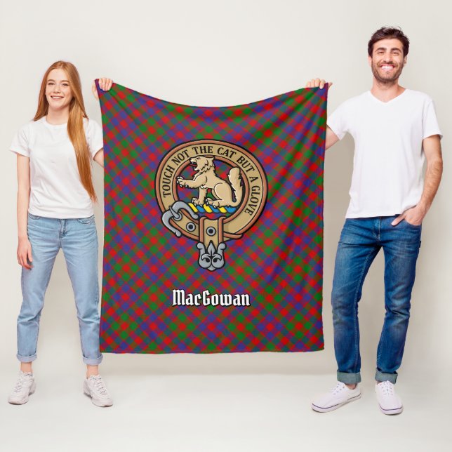 Clan MacGowan Wappen über Tartan Fleecedecke (Beispiel)