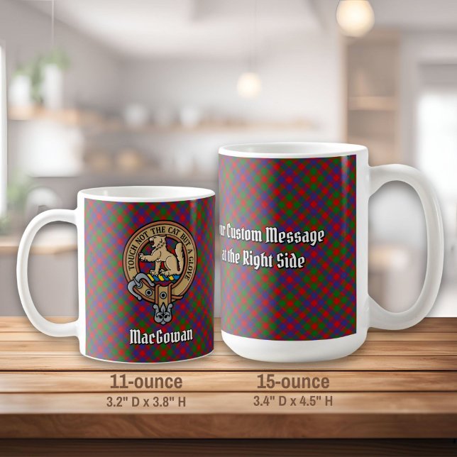 Clan MacGowan Wappen über Tartan Kaffeetasse (Von Creator hochgeladen)