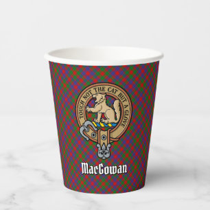 Clan MacGowan Wappen über Tartan Pappbecher