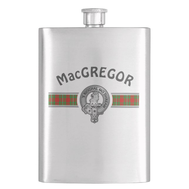 Clan MacGregor (Edit) Wappen & Tartan Flask Flachmann (Vorderseite)