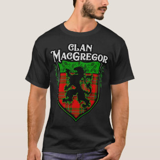 Clan MacGregor Surname Scottish Tartan Lion T-Shirt