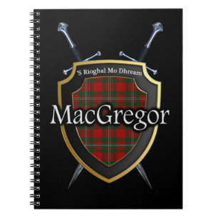 Clan MacGregor Tartan Schild & Schwerter Notizblock