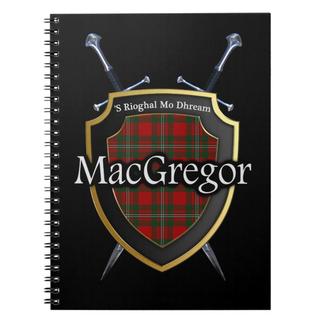 Clan MacGregor Tartan Shield & Schwerter Notizblock (Vorderseite)