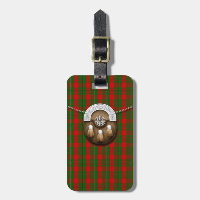 Clan MacGregor Tartan und Sporran Gepäckanhänger (Vorderseite vertikal)