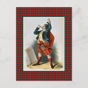 Clan MacGregor Vintage-Illustration Tartan-Rahmen Postkarte