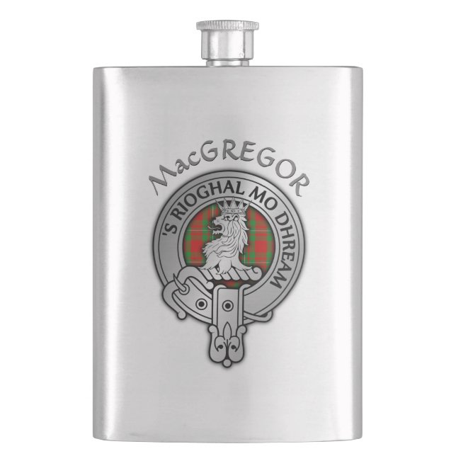 Clan MacGregor Wappen & Tartan Flachmann (Vorderseite)