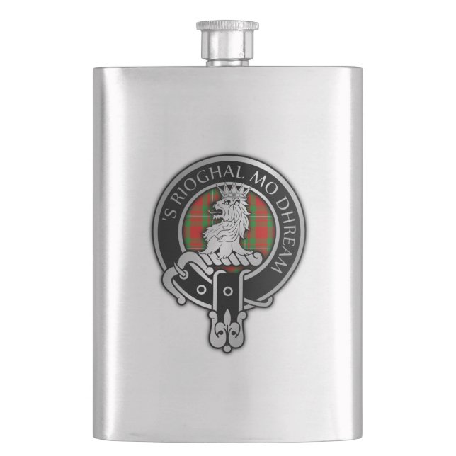 Clan MacGregor Wappen & Tartan Flask Flachmann (Vorderseite)