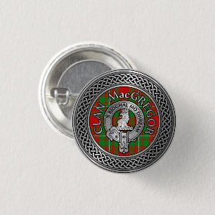 Clan MacGregor Wappen & Tartan Knot Button