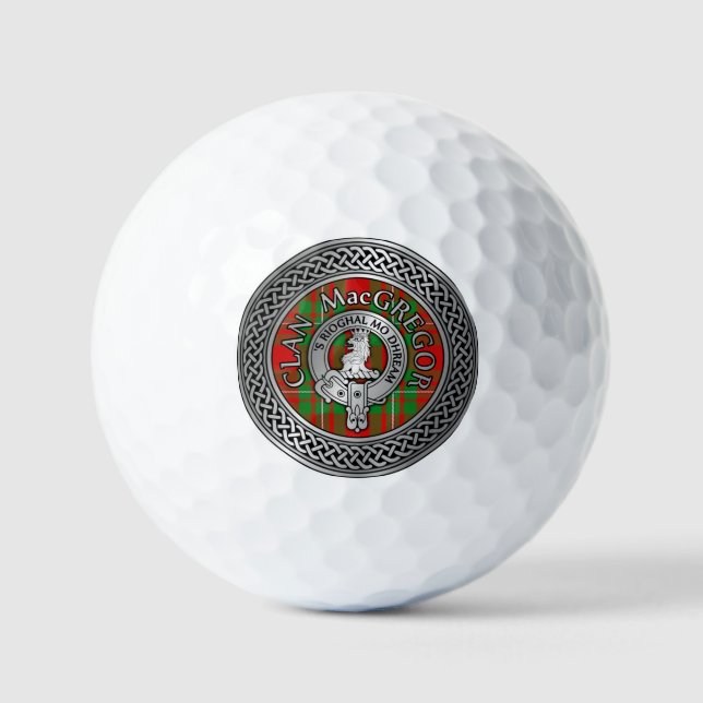 Clan MacGregor Wappen & Tartan Knot Golfball (Vorderseite)