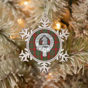Clan MacGregor Wappen & Tartan Schneeflocken Zinn-Ornament