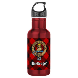 Clan MacGregor-Wappen über Rob Roy Tartan Edelstahlflasche