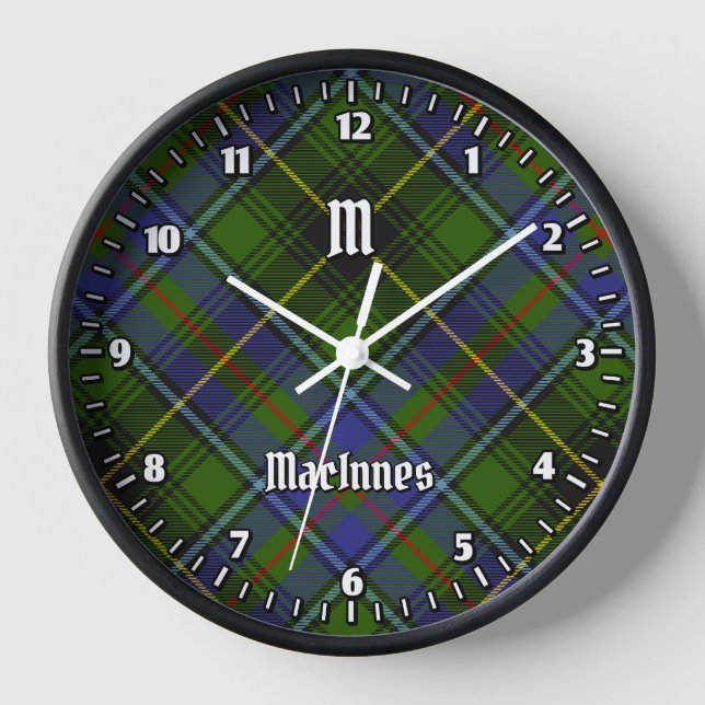 Clan MacInnes Tartan Uhr (Vorderseite)