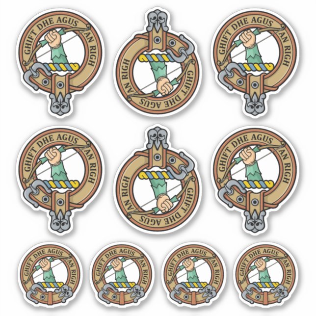 Clan MacInnes Wappen Sticker Set (Vorderseite)