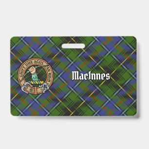 Clan MacInnes Wappen über Tartan Ausweis