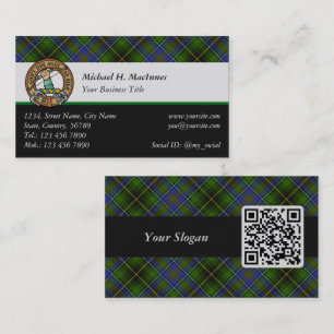 Clan MacInnes Wappen über Tartan Business Card Visitenkarte