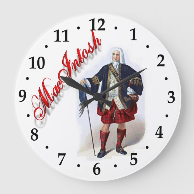 Clan MacIntosh Scottish Dream Clock Große Wanduhr (Vorderseite)