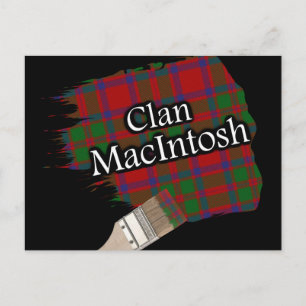 Clan MacIntosh Scottish Tartan Paint Brush Postkarte