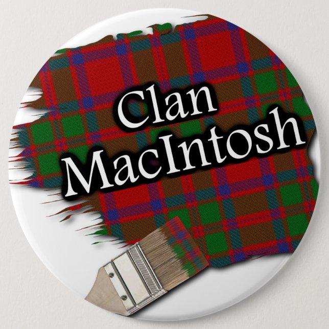 Clan MacIntosh Tartan Paint Brush Button (Vorderseite)