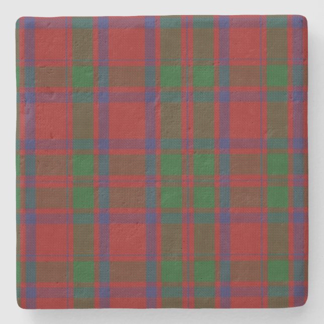 Clan-Macintoshtartan-karierter SteinUntersetzer (Vorderseite)