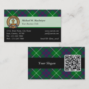 Clan MacIntyre Hunting Tartan Business Card Visitenkarte