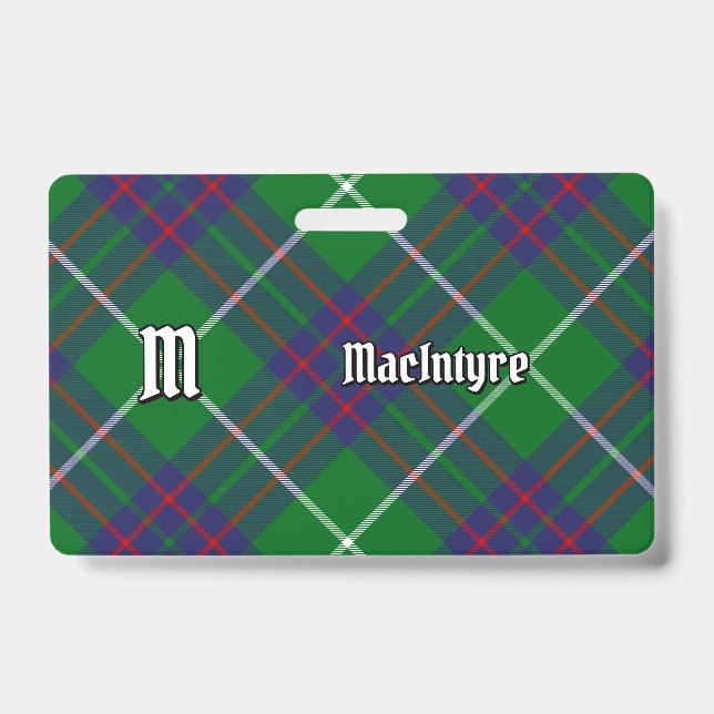 Clan MacIntyre Jagd Tartan Abzeichen Ausweis (Vorderseite)