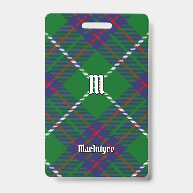 Clan MacIntyre Jagd Tartan Abzeichen Ausweis (Vorderseite)