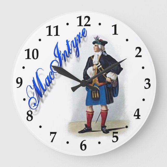 Clan MacIntyre Scottish Dream Clock Große Wanduhr (Vorderseite)