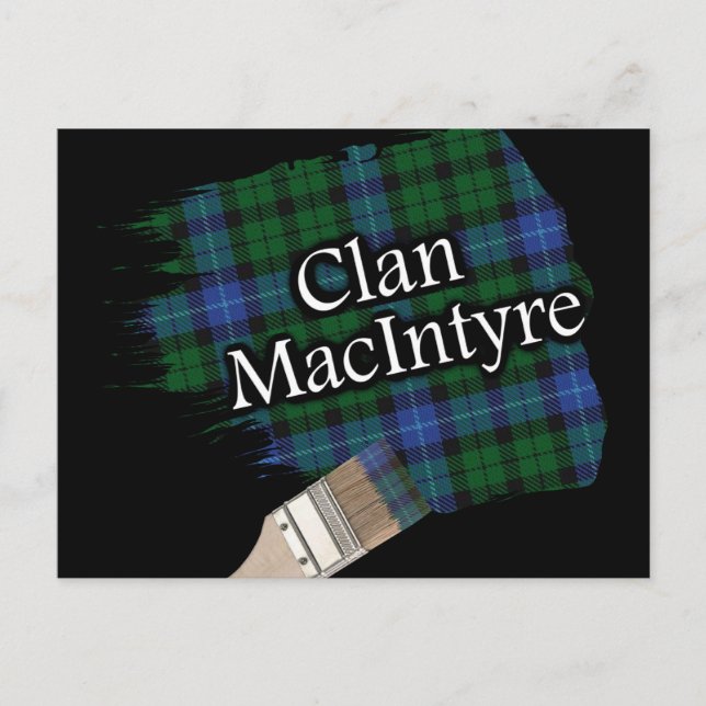 Clan MacIntyre Scottish Tartan Paint Brush Postkarte (Vorderseite)