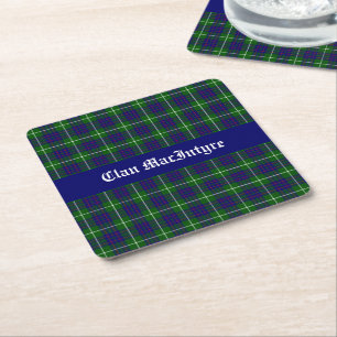 Clan MacIntyre Tartan Anpassbar Rechteckiger Pappuntersetzer